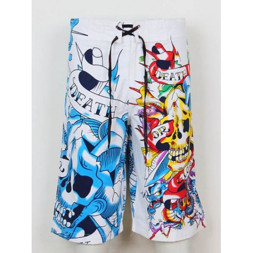 Ed Hardy Mens beach pants in white,quality and quantity assured
