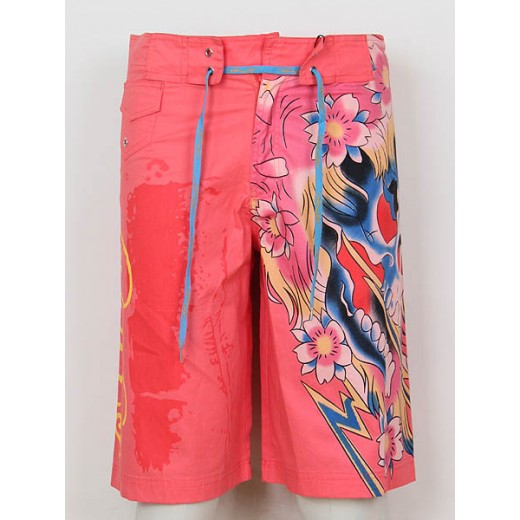 Ed Hardy Mens beach pants in red,hot sale Ed Hardy Shorts Online
