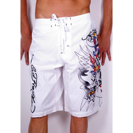 ED Men's Kamikaze and Dagger Combed Cotton Brushed Jersey Jams in white