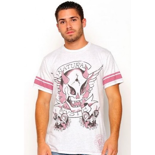 Ed Hardy Horned Monster Enzyme Washed Short Sleeve T-shirt