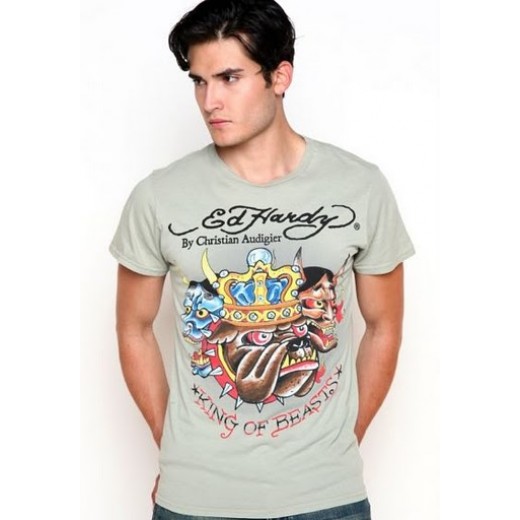Ed Hardy King Of Beasts Basic Short Sleeve T-shirt khaki