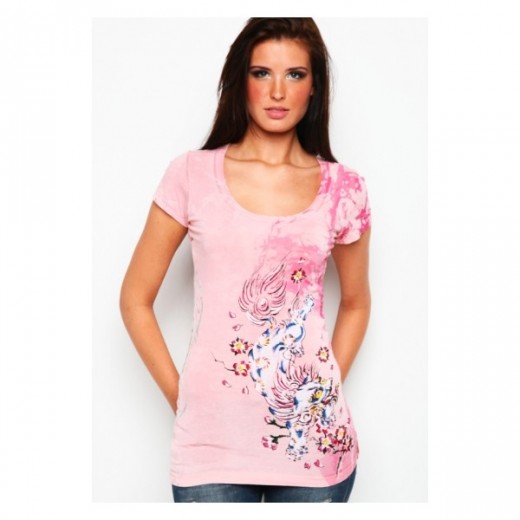 Flower Dragon Specialty Scoop Neck Tunic,Ed Hardy hot sale Online