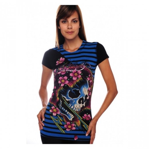 Beautiful Ghost Core Basic Embroidered Tee,Authorized Site Ed Hardy
