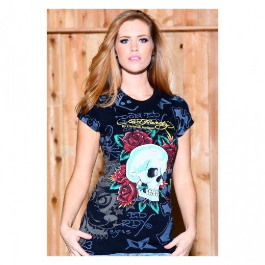 Skull N' Roses Multiprint Specialty Tee,Most Fashionable Outlet